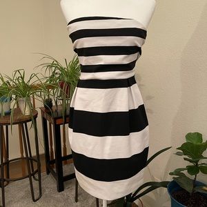 Express Striped strapless dress